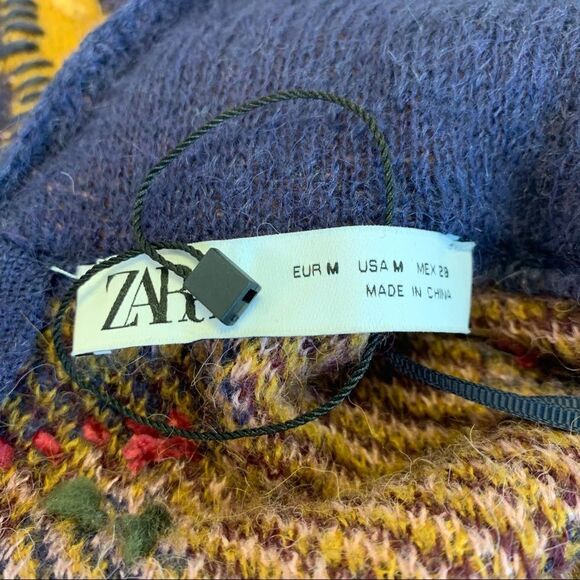 Zara Navy and Pink Floral Maxi Dress - Picture 8 of 12